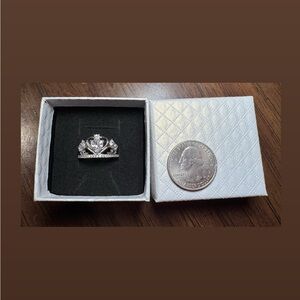Elegant Silver Crown Ring
